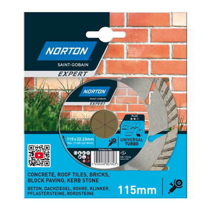 Norton Turbo universal diamantklinge 115 x 22,23 mm