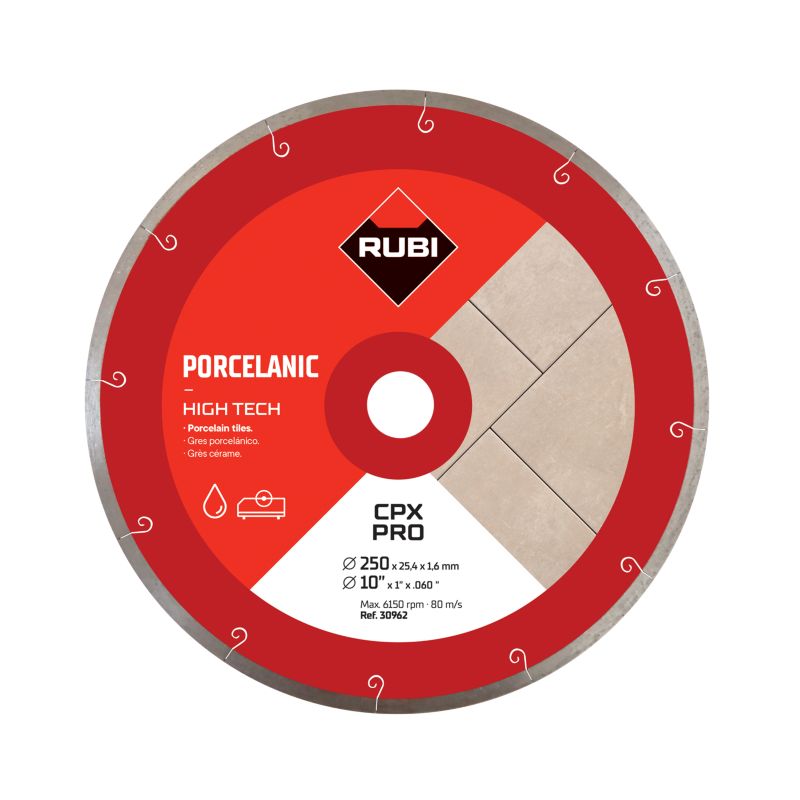 Præcis diamantklinge Rubi til porcelænsfliser CP x 1,6 x 250 mm