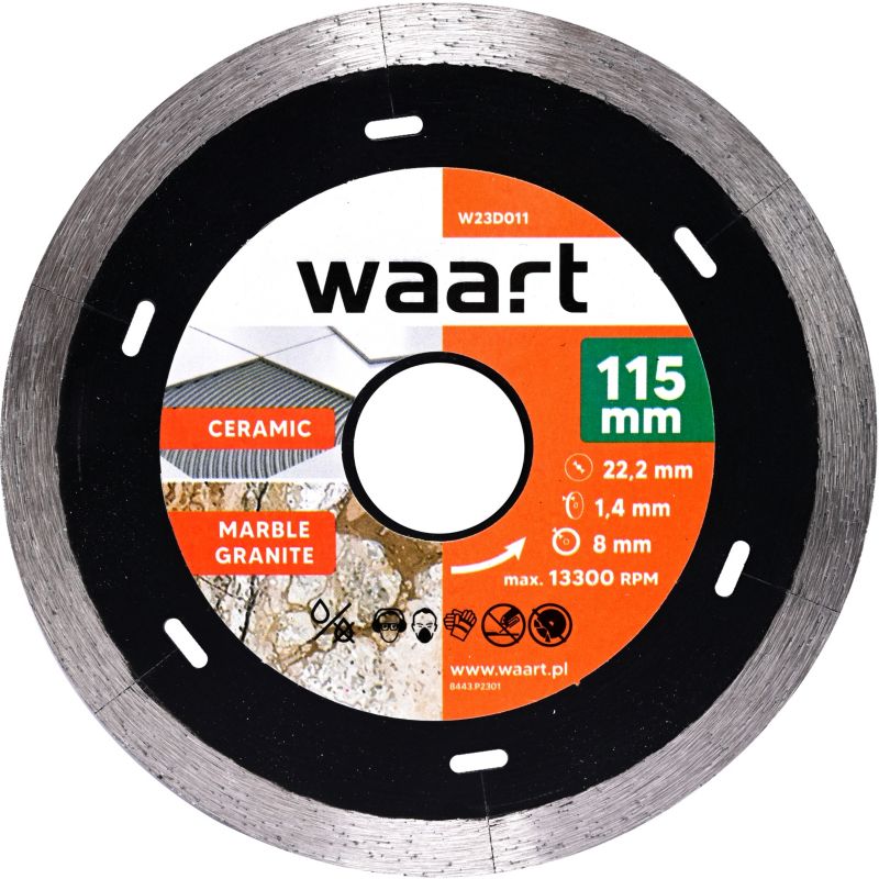Waart fuld diamantklinge 115 x 1,4 x 22,23 mm
