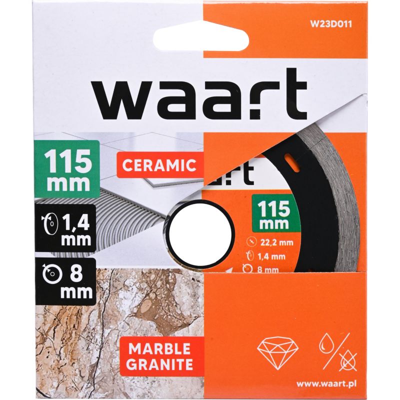 Waart fuld diamantklinge 115 x 1,4 x 22,23 mm