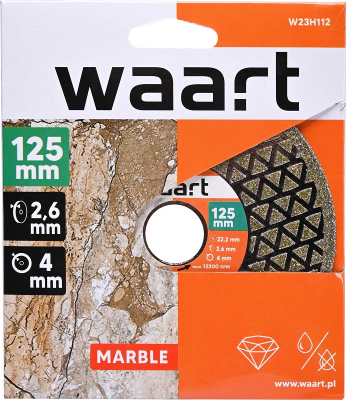 Waart diamantklinge med belægning 125 x 1 x 22,2 mm
