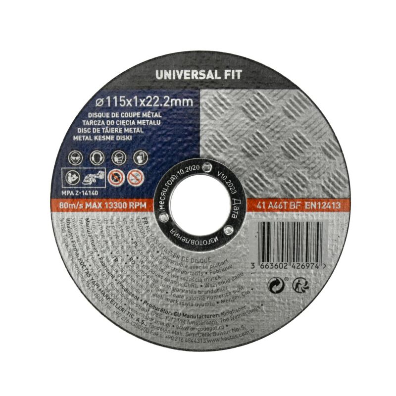 Universal fit metalskæreskive 115 x 1 mm