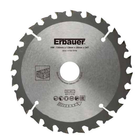 Erbauer træskæreskive 130 x 20/16 mm 24T