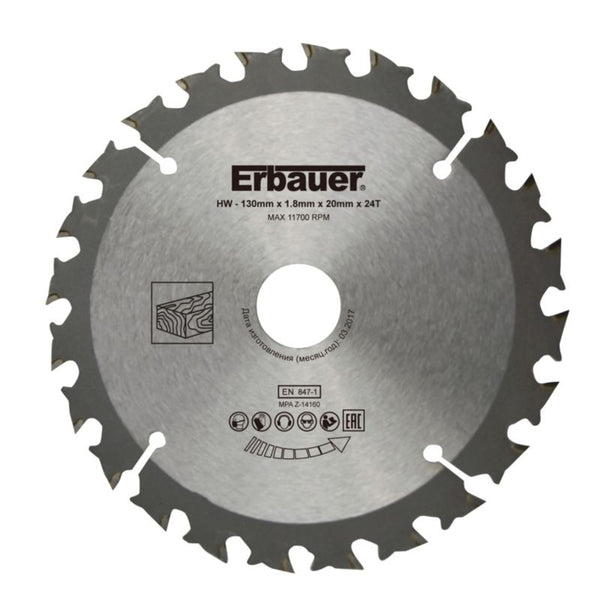 Erbauer træskæreskive 130 x 20/16 mm 24T
