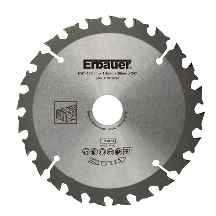 Erbauer træskæreskive 130 x 20/16 mm 24T