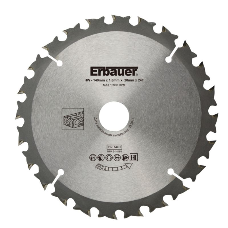 Erbauer træskæreskive 140 x 20 mm 24T