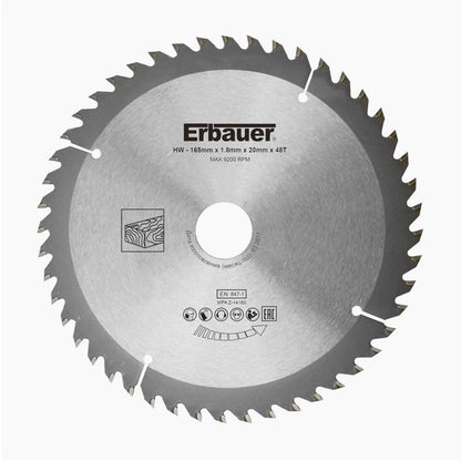 Erbauer træcirkelsavklinge 165 x 20/16 mm 48T