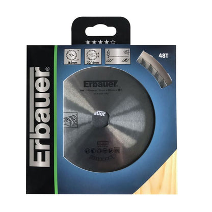 Erbauer træcirkelsavklinge 165 x 20/16 mm 48T
