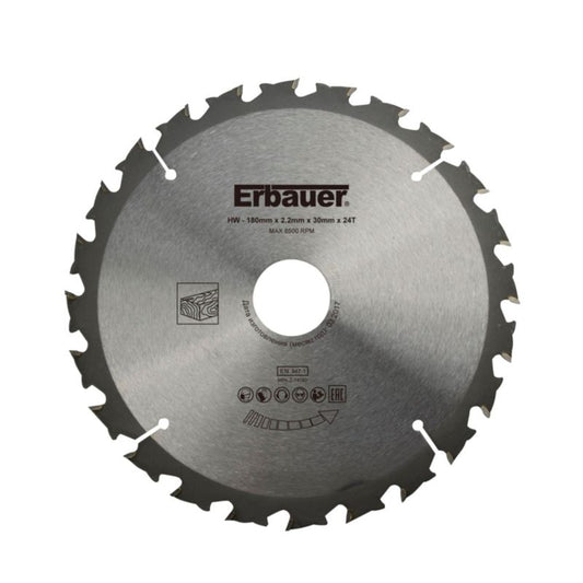 Erbauer træskæreskive 180 x 30/20/16 mm 24T