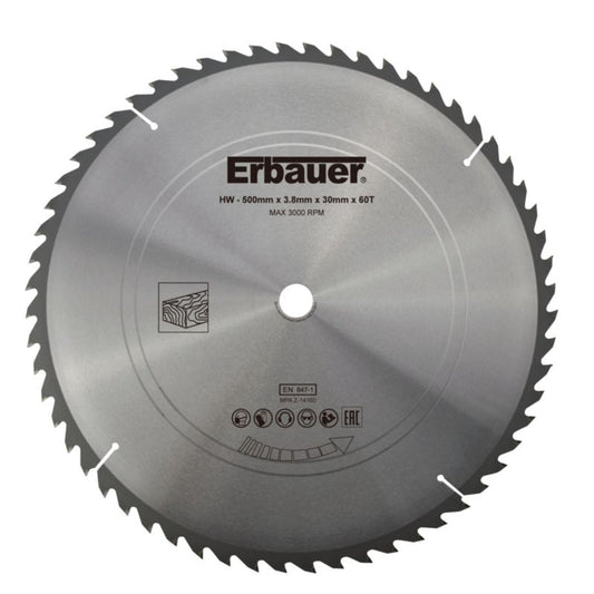 Erbauer træskæreskive 500 x 30 mm 60T