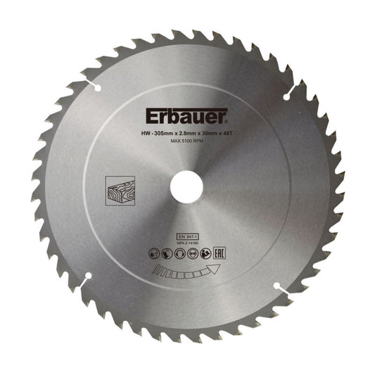 Erbauer træcirkelsavklinge Ø 305 x 30 mm 48T