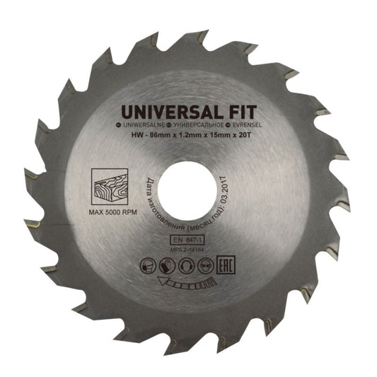 Universal Fit klinge til træ 86 x 15 mm 20T