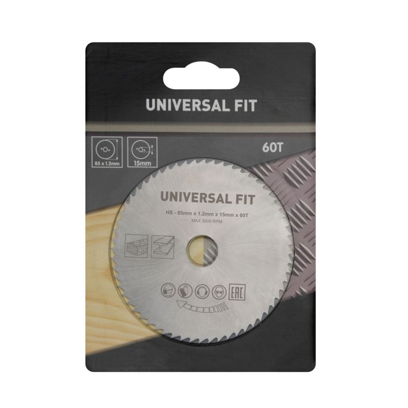 Universal skæreskive til minivinkelsliber Ø 85 x 15 mm 60T