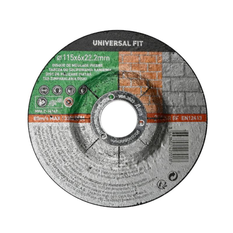 Universal fit beton-slipeskive 115 x 6 mm