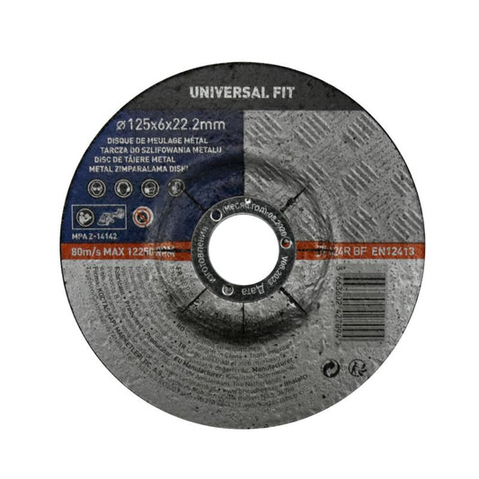 Universal fit slibeskive til metal 125 x 6 mm