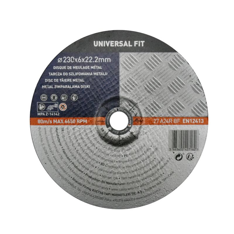 Universal fit skivedisk til metal 230 x 6 mm