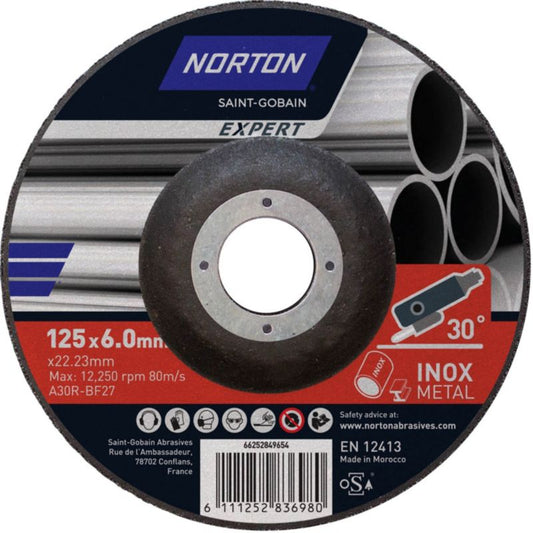 Norton Expert27-125X6.0X22.23 skive til stål/rostfrit stål