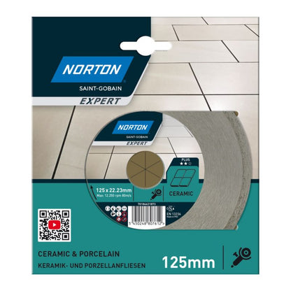 Norton Expert 125 x 22,23 mm diamantklinge til skæremaskine