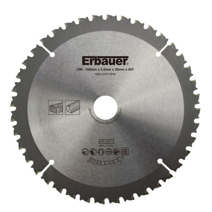 Erbauer universal klinge 165 x 20/16 mm 40T