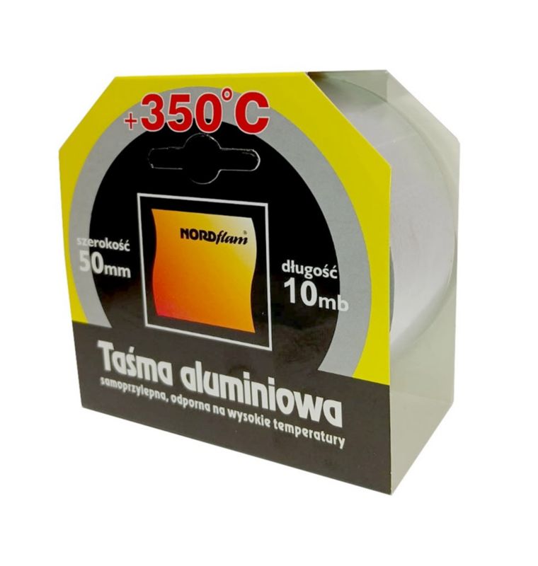 Alutape 50 mm x 10 m Varmeresistent Sølv