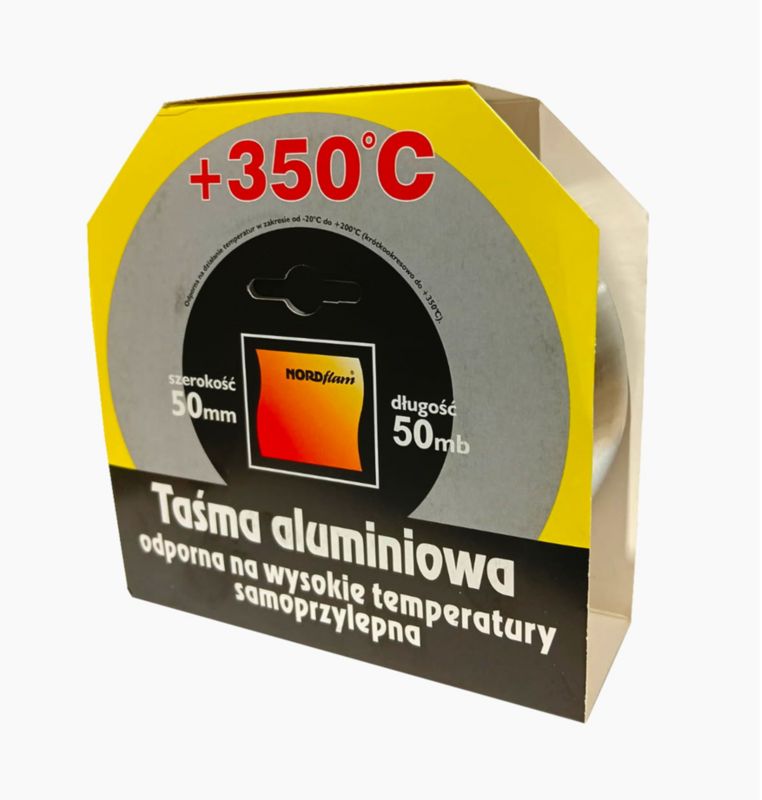 Alutape 50 mm x 50 m 350°C Sølv