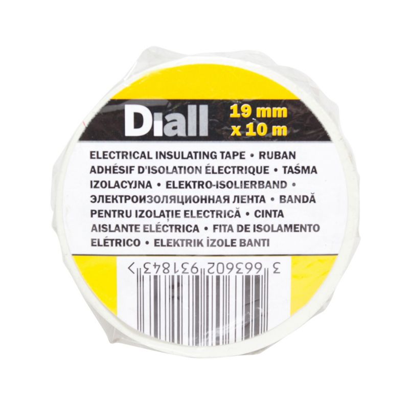 Diall PVC-isolationstape 19 mm x 10 m hvid