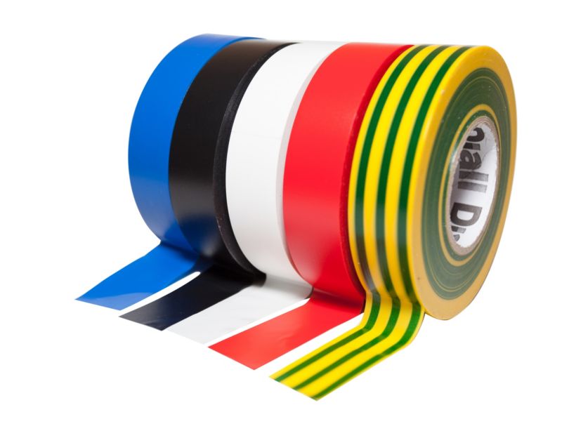 Diall PVC-isolationstape 19 mm x 10 m mix 5 stk.
