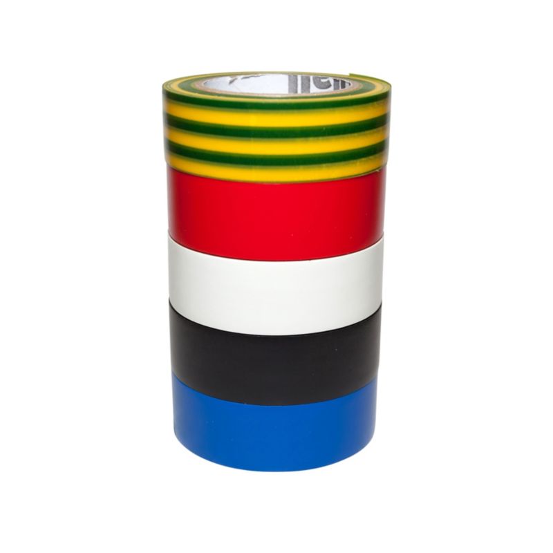 Diall PVC-isolationstape 19 mm x 10 m mix 5 stk.