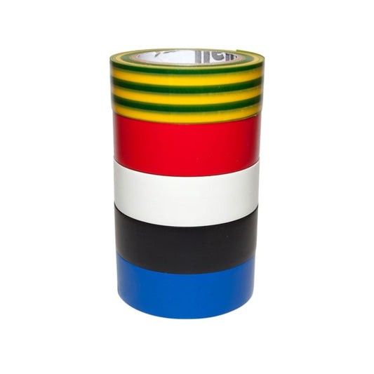 Diall PVC-isolationstape 19 mm x 10 m mix 5 stk.
