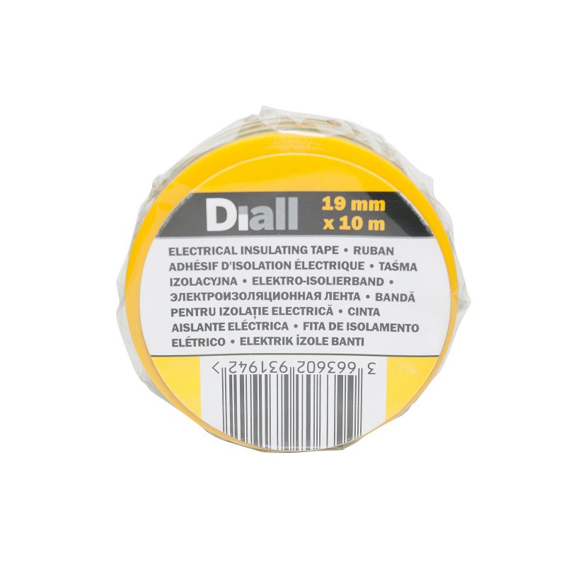 Diall PVC-isolationstape 19 mm x 10 m gul-grøn