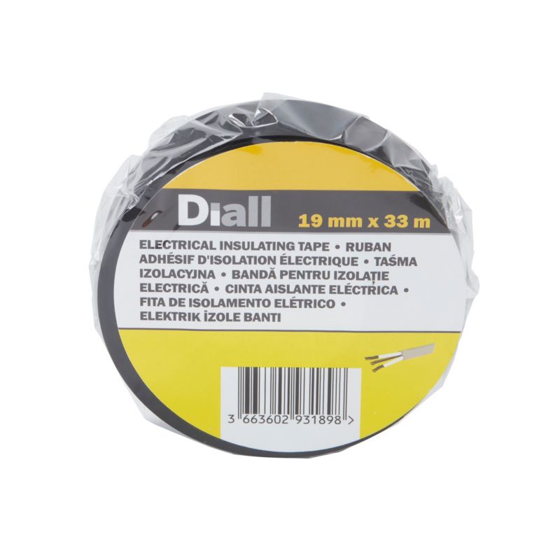 Diall PVC-isolationstape 19 mm x 33 m sort