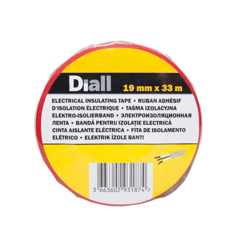 Diall PVC-isolationstape 19 mm x 33 m rød