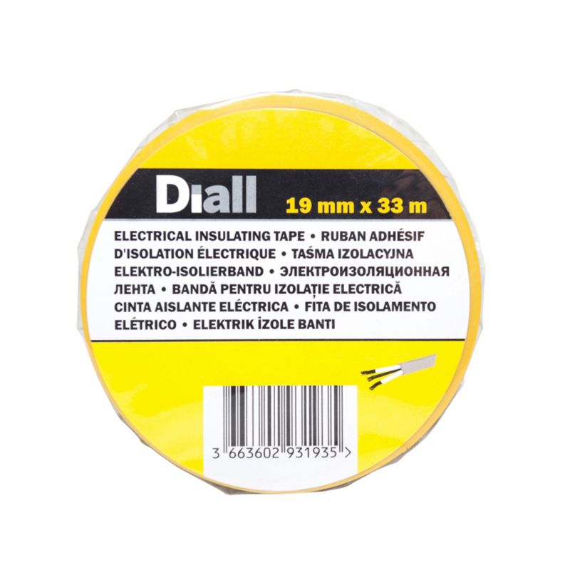 Diall PVC-isolationstape 19 mm x 33 m gul