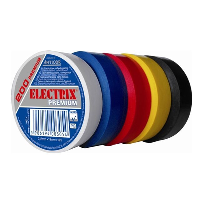 Electrix 200 PVC-isolationstape 0,18 mm x 19 mm x 18 m hvid