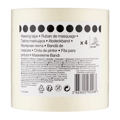 Malertape 24 mm x 25 m, 4 stk.