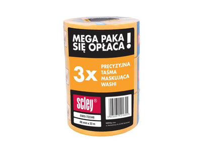 Scley malertape 48 mm x 33 m, 3 stk.