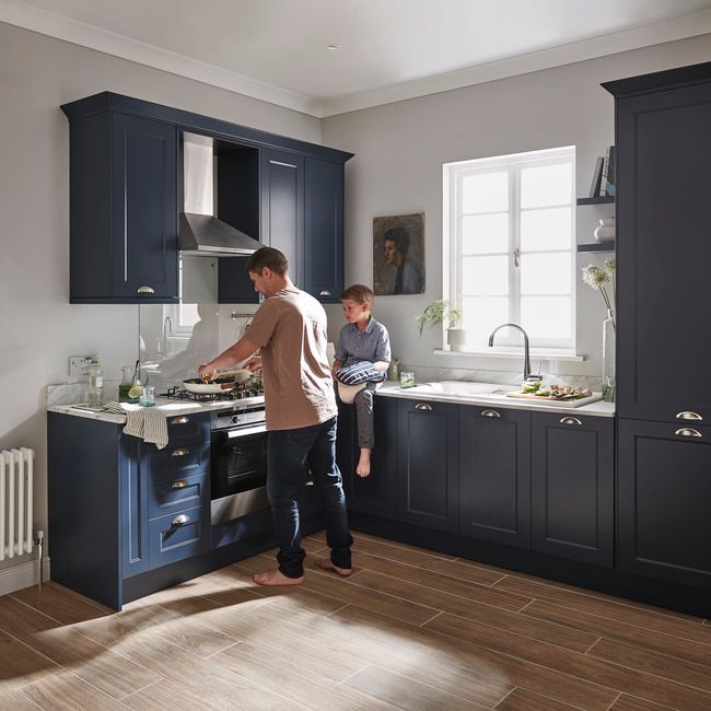 GoodHome Artemisia kantbånd midnight blue / Stevia blue mat