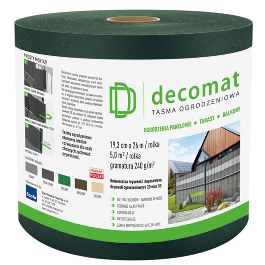 Decomat hegnsbånd 19,3 cm x 26 m grøn
