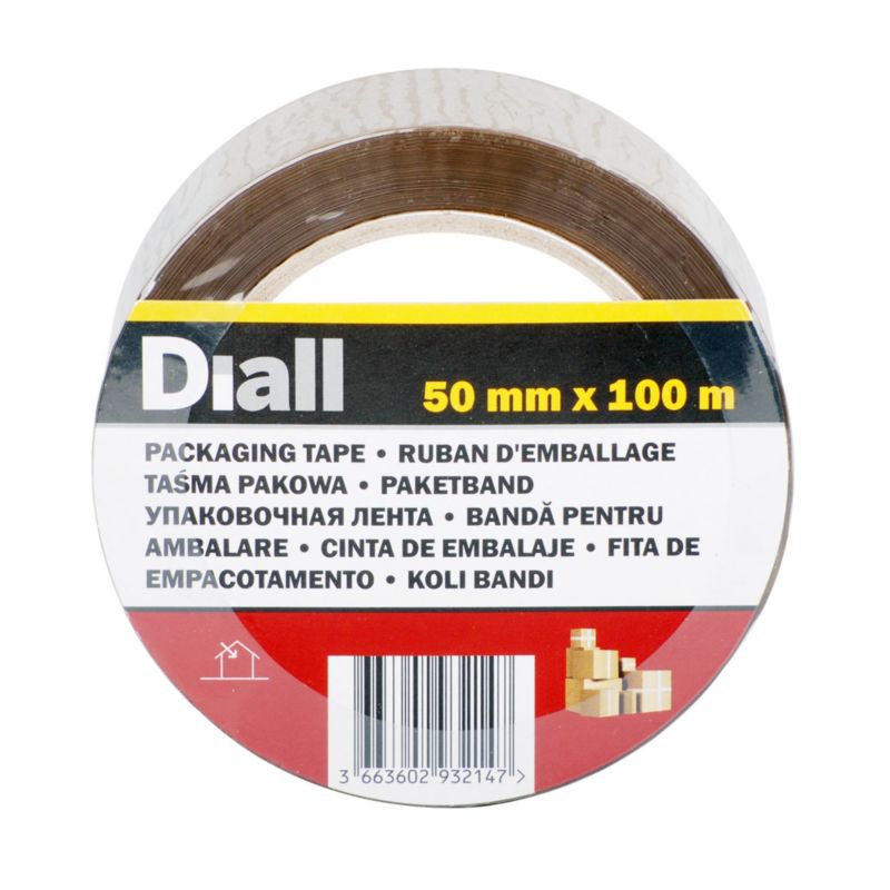 Diall pakningstape 50 mm x 100 m brun