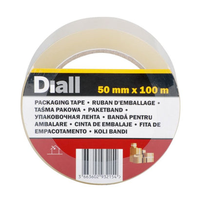 Diall pakningstape 50 mm x 100 m transparent