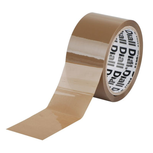 Diall pakningstape med dispenser 50 mm x 50 m brun