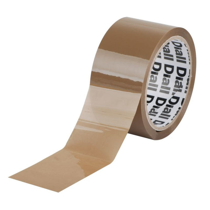 Diall pakningstape med dispenser 50 mm x 50 m brun