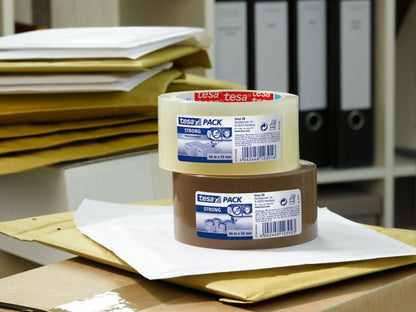 Tesa pack strong pakke tape 50 mm x 66 m brun