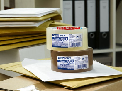 Tesa pack strong pakke tape 50 mm x 66 m brun