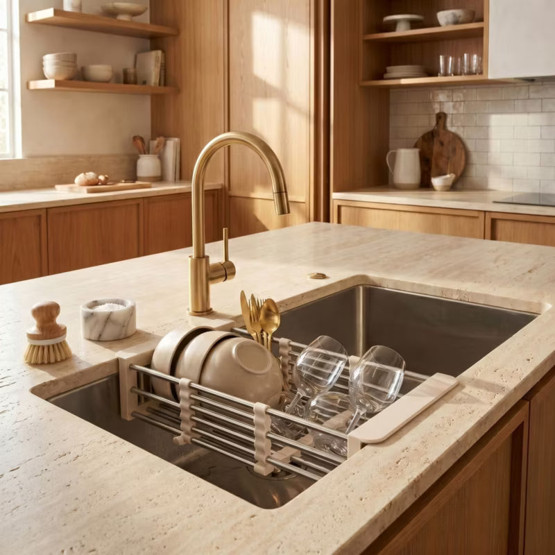Teleskopisk Opvaskebakke P14487B 9x47 cm Beige