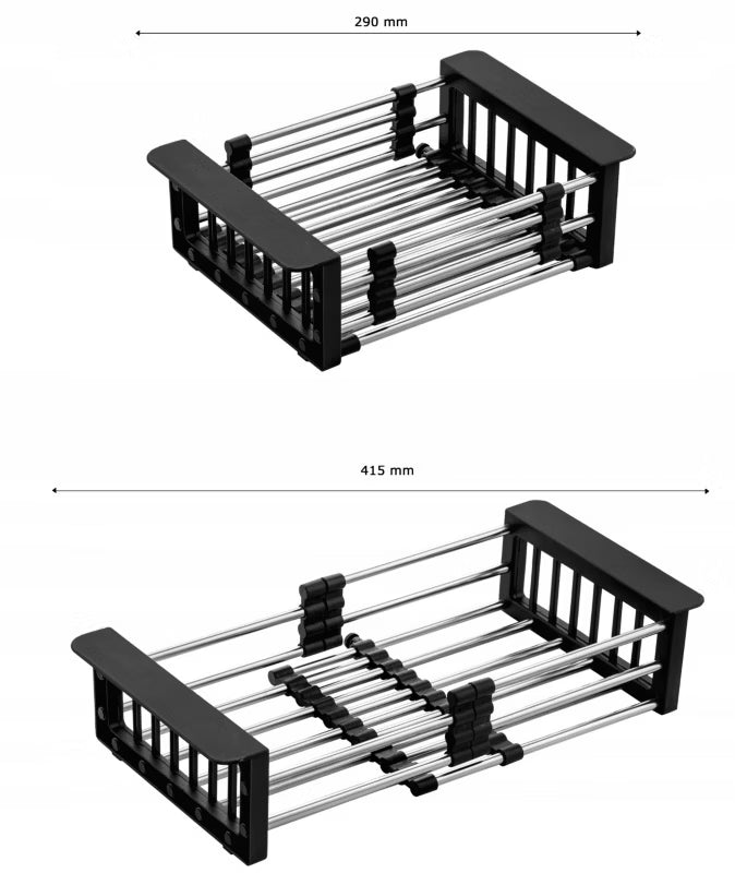 Teleskopisk Opvaskebakke til Vask 29-41,5 cm Sort