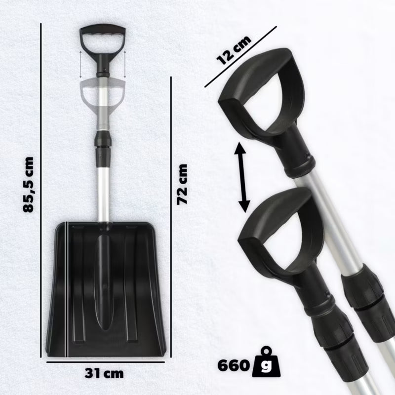 Teleskopisk Sneskovl til Bil 31x85,5 cm Sort