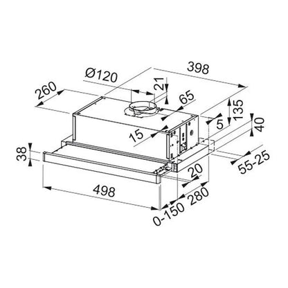 Teleskoplav FTC 532L WH 50 cm Hvid