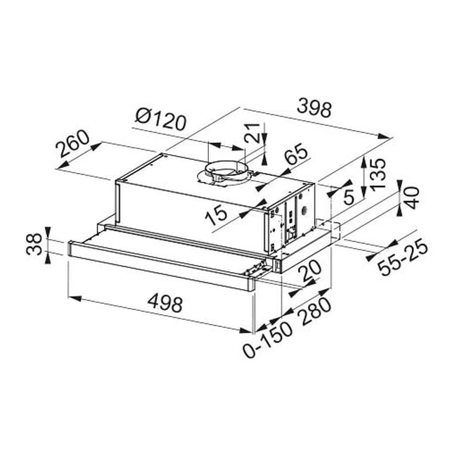 Teleskoplav FTC 532L WH 50 cm Hvid