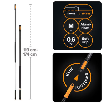Teleskopskaft OneClick 119-174 cm Aluminium